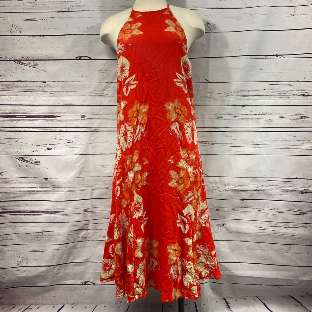 Free‎ People Red Floral Midi Dress